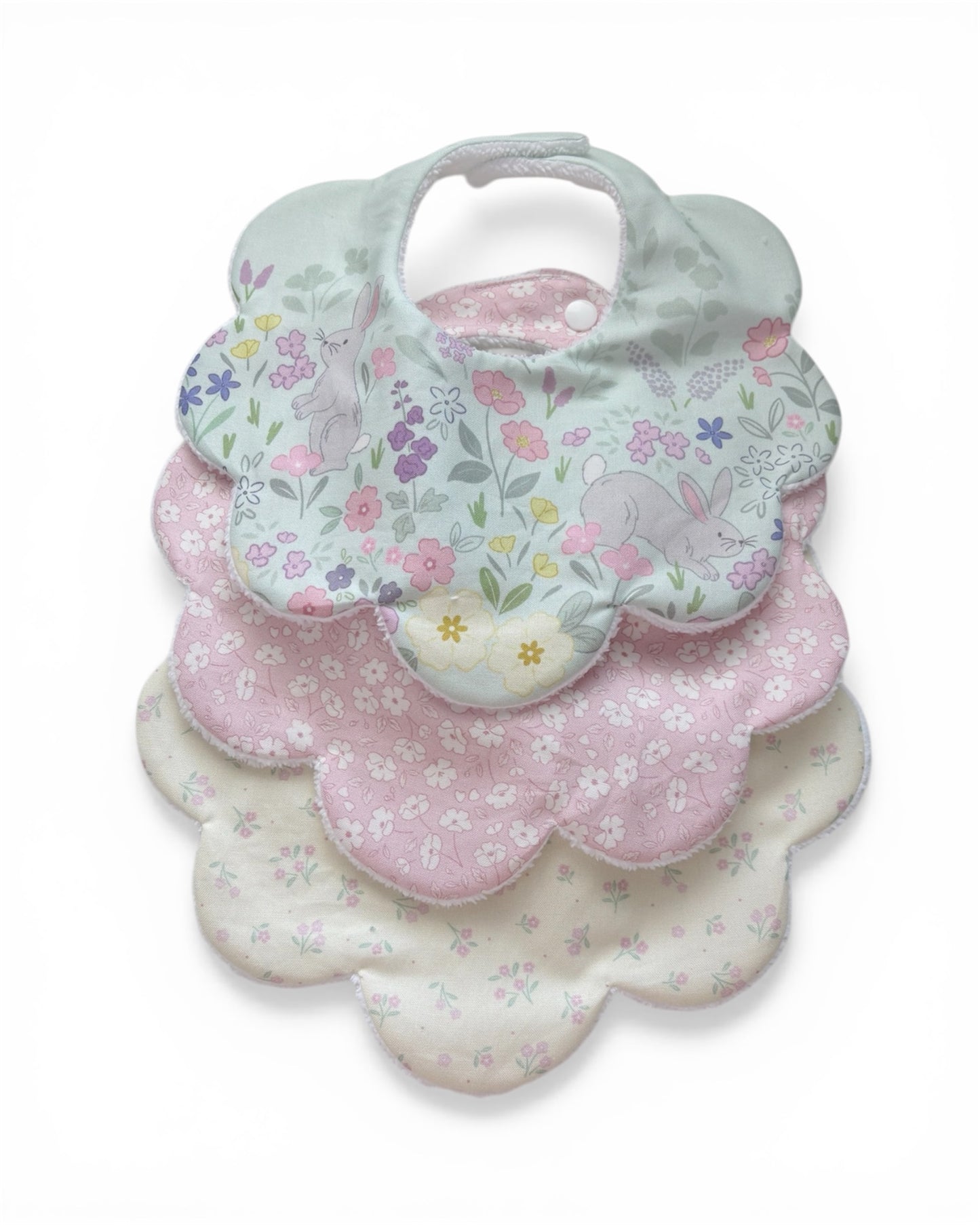 Dear Spring | Scollop Baby Bib | Choice of Fabrics