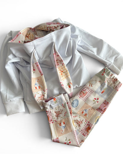 12-18 Months | Bunny Ear Hoodie and Leggings Set | Spring Posy Flower | READY TO POST
