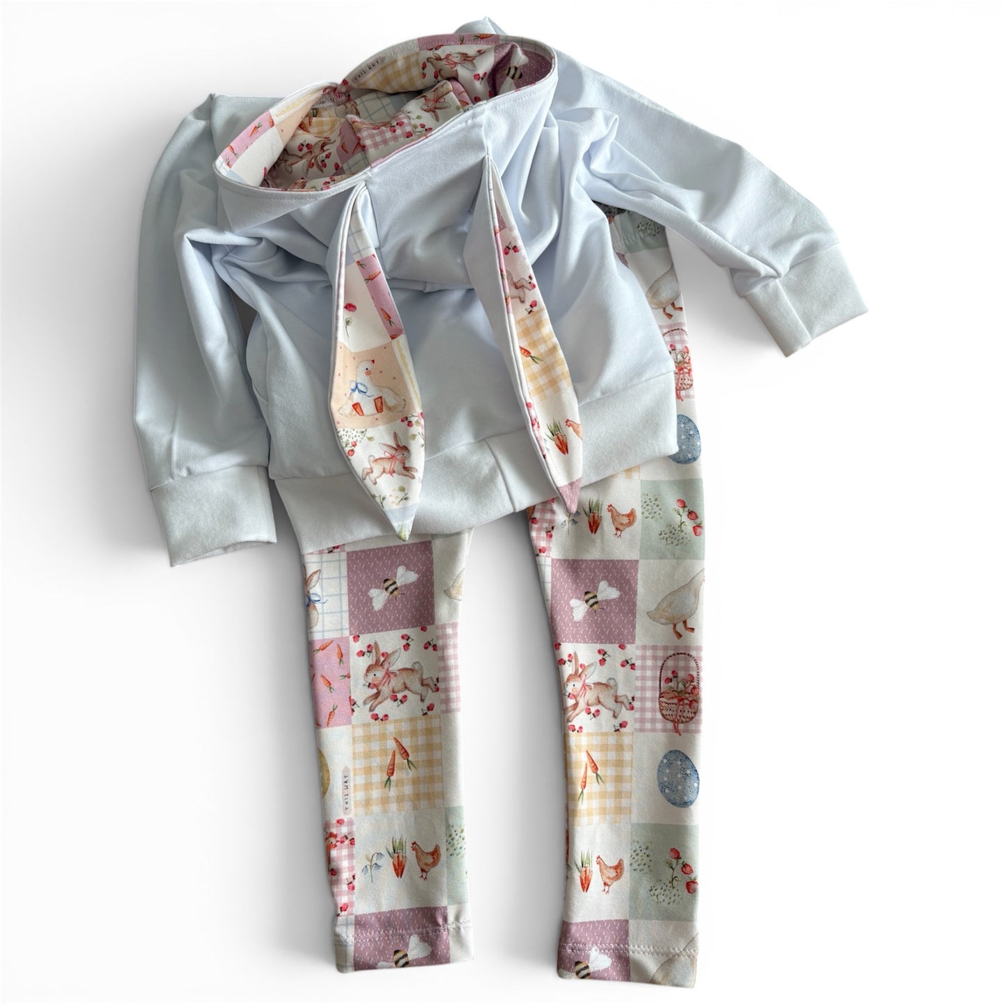 12-18 Months | Bunny Ear Hoodie and Leggings Set | Spring Posy Flower | READY TO POST