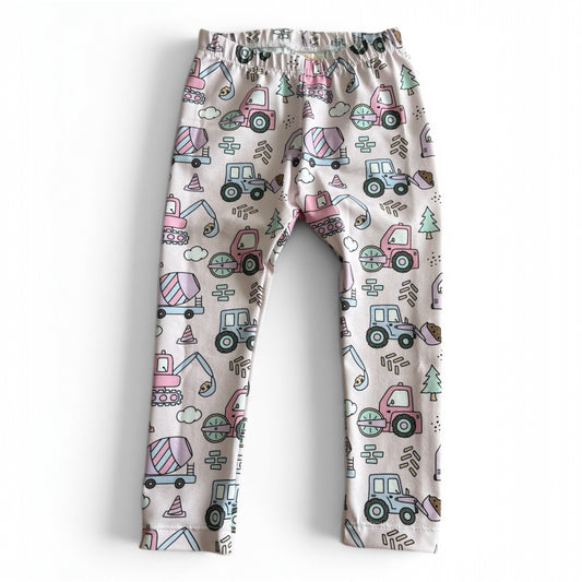 18-24 months | Construction - Pink | Classic Leggings | READY TO POST