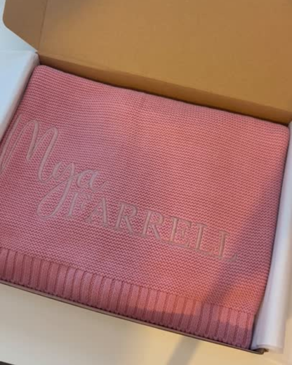Personalised Knit Blanket | Personally Stitched Exclusive | Embroidered