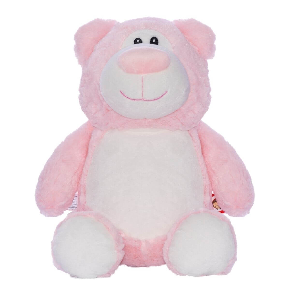 Pink Cubbies teddy bear soft toy with embroidered personalised name