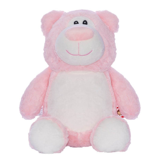 Pink Cubbies teddy bear soft toy with embroidered personalised name