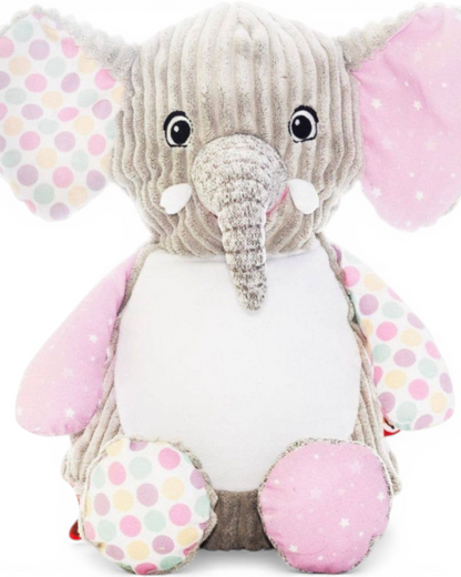 Harley Bubblegum Sensory Elephant | Official Cubbie Soft Toy | Personalised