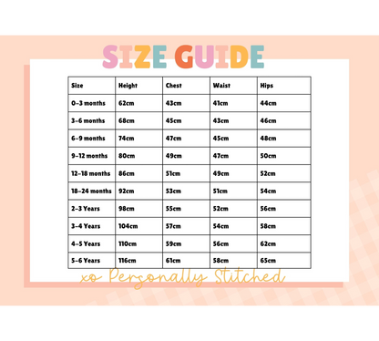 romper size chart