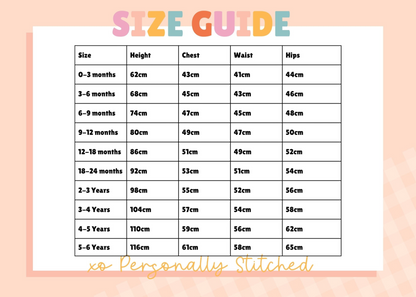 romper size chart