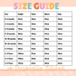 romper size chart