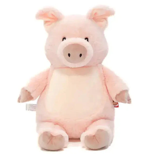 Pudding Pop the pink pig soft toy with embroidered personalised name