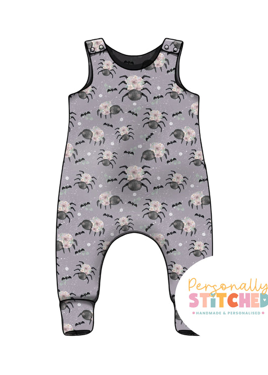Floral Spider French Terry Romper
