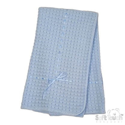 Luxury Embroidered Waffle Shawl With Ribbon | Personalised