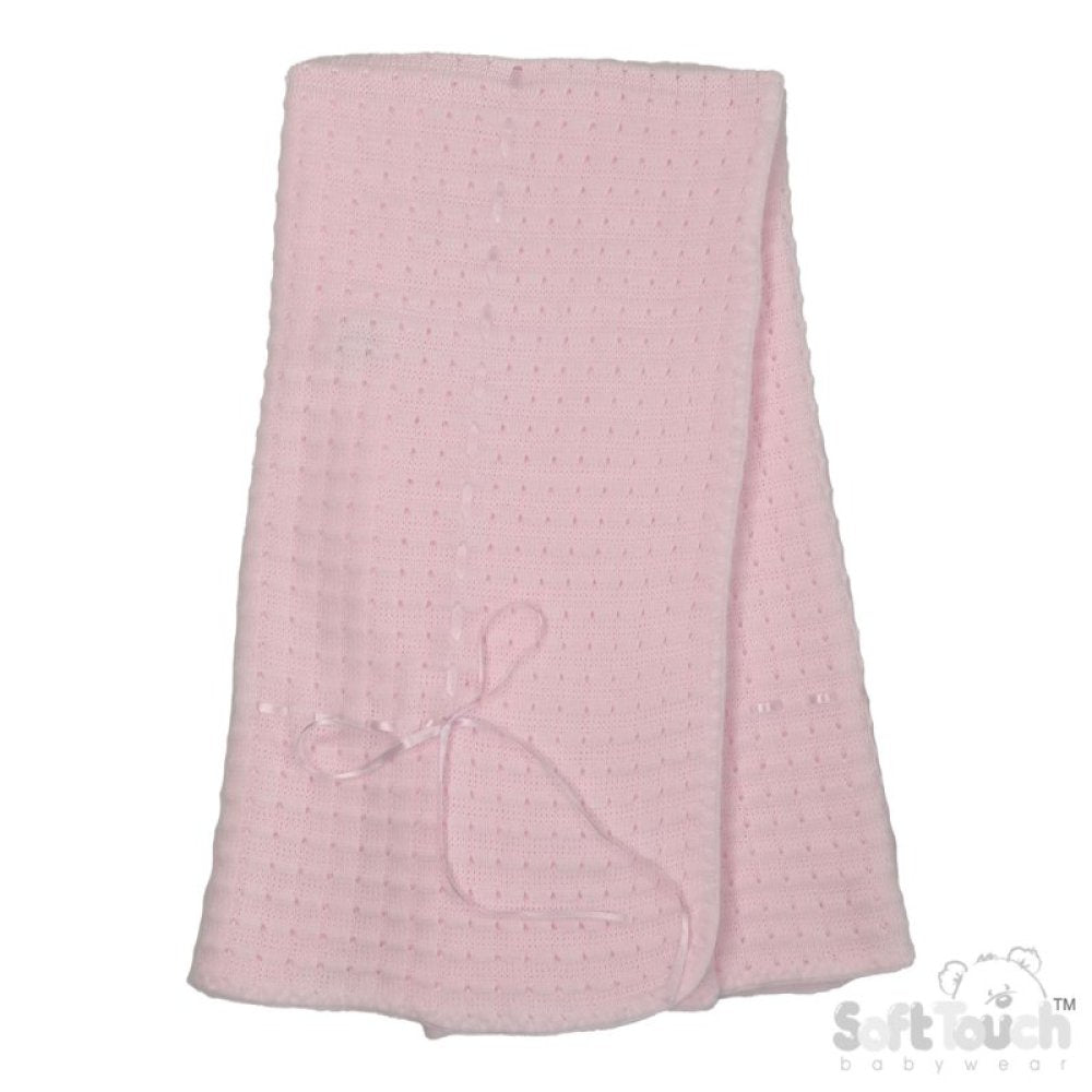 Luxury Personalised Waffle Shawl With Ribbon