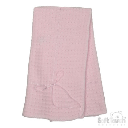 Luxury Embroidered Waffle Shawl With Ribbon | Personalised