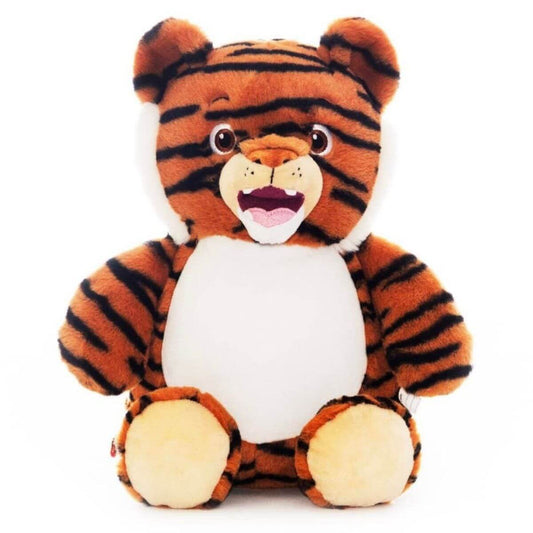Shah Shorra the striped tiger soft toy with embroidered personalised name
