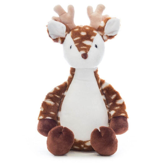 Snowflake the brown and white winter deer soft toy with personalised name embroidery
