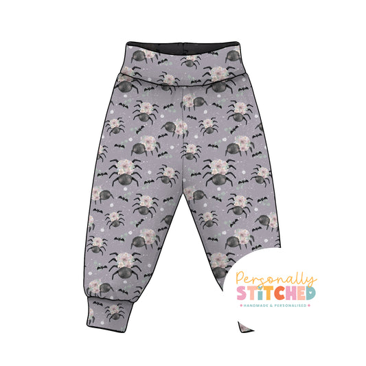 Floral Spider Print French Terry Relaxed Fit Yoga Waist & Cuff Joggers