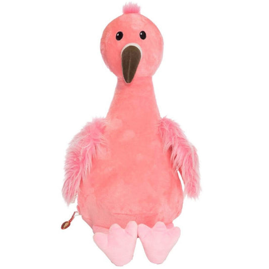 Strawberry the pink flamingo soft toy with embroidered personalised name