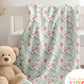 Strawberry Meadow Print Handmade Baby Blanket