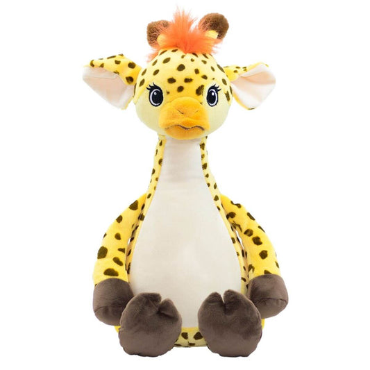 Tumbleberry the giraffe soft toy with long neck and embroidered personalised name