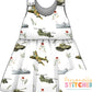 Vintage Military Print French Terry Blossom Dress (Handmade To Order)