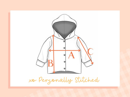 6-9 Months | On The Farm | Pink Waffle | Handmade Jersey Knit Hooded Cardigan | READY TO POST