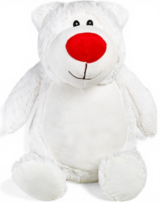 White Cubbyford Red Nose | Official Cubbie Soft Toy | Personalised