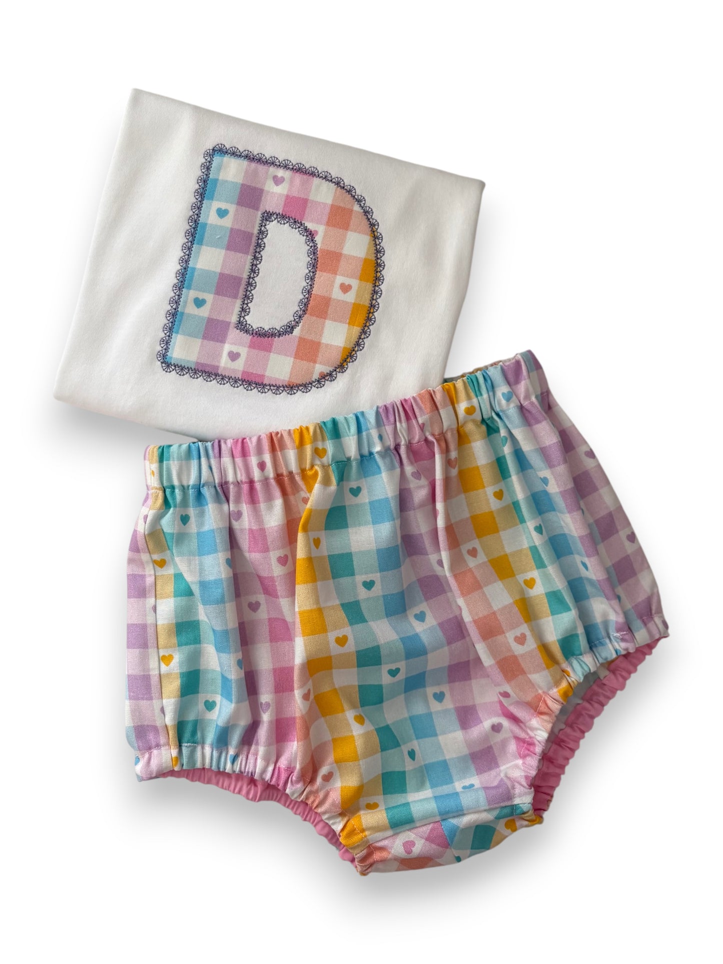 appliqué Initial T-Shirt (Choice of fabrics)