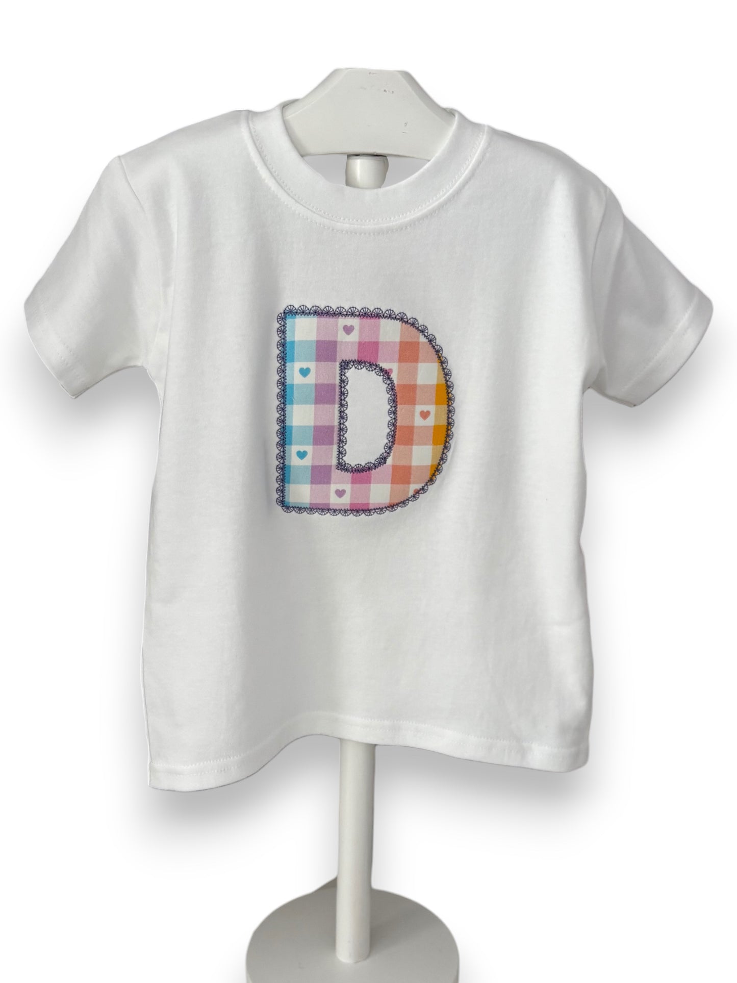 appliqué Initial T-Shirt (Choice of fabrics)