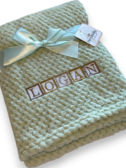 Personalised Baby Blocks Blanket | Embroidered