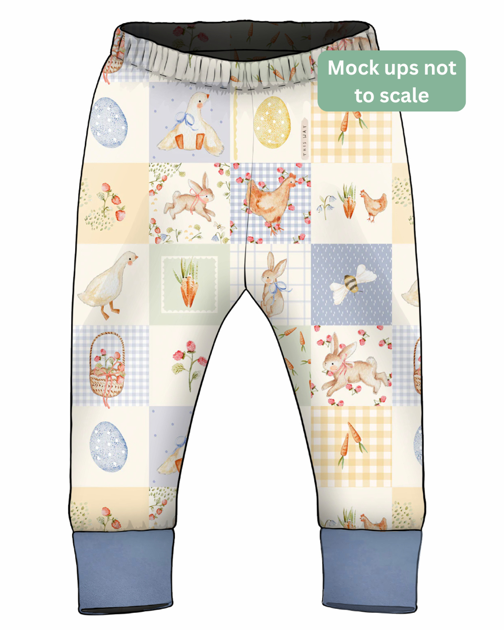 Cuff Leggings - Posy Easter Quilt Bloom Print
