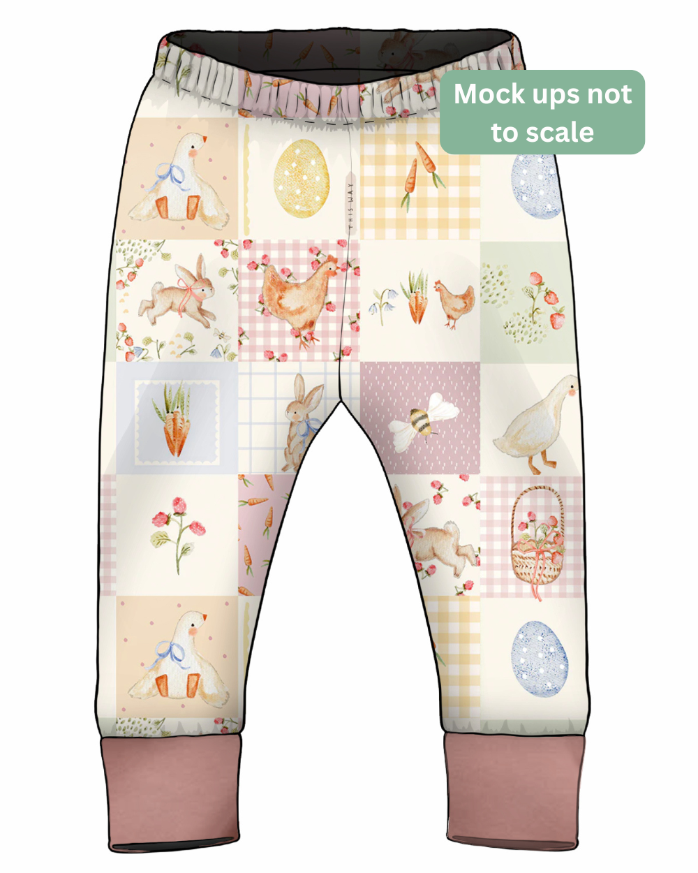 Posy Easter Quilt Flower | Handmade Jersey Cuff Leggings