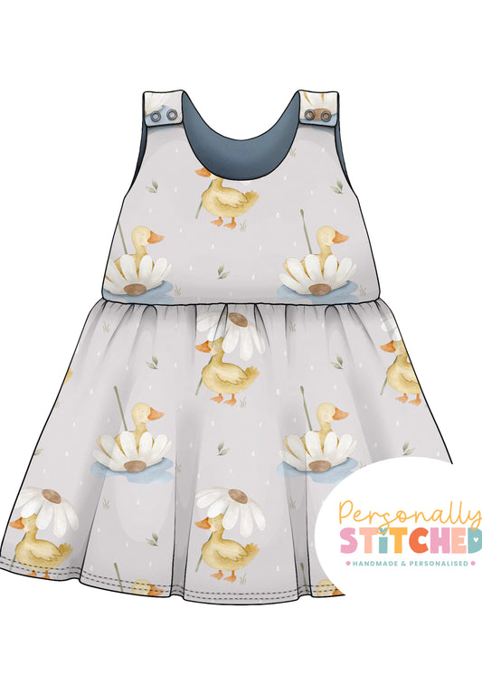Duck's & Daisy Print French Terry Blossom Dress