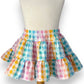 Pastel Gingham Heart Ruffle Skirt