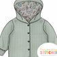 MISS Bunny Print Waffle Knit Hooded Cardigan