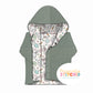 MISS Bunny Print Waffle Knit Hooded Cardigan