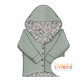 MISS Bunny Print Waffle Knit Hooded Cardigan