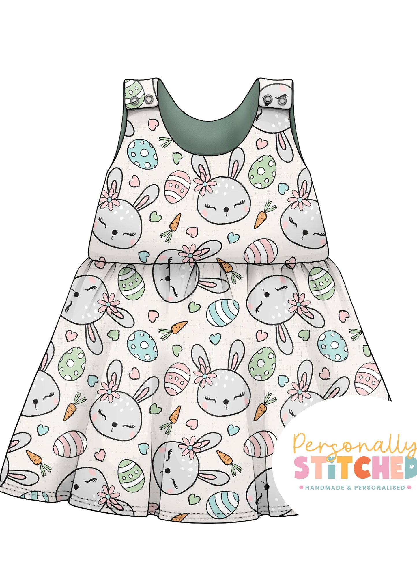 MISS Bunny Print French Terry Blossom Dress