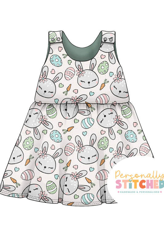 MISS Bunny Print French Terry Blossom Dress