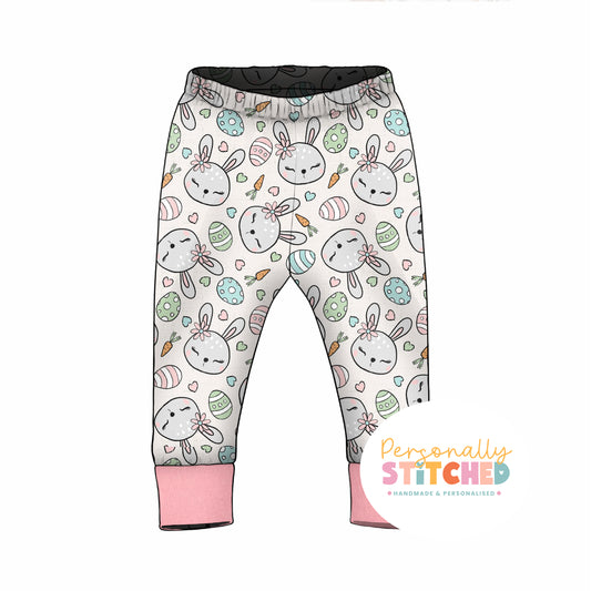 MISS Bunny Print French Terry Cuff Leggings