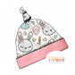 MISS Bunny Print Handmade Tie Knot Baby Hat