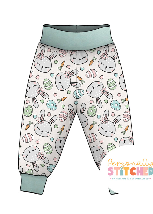 MISS Bunny Print French Terry Relaxed Fit Yoga Waist & Cuff Joggers