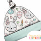 MISS Bunny Print Handmade Tie Knot Baby Hat