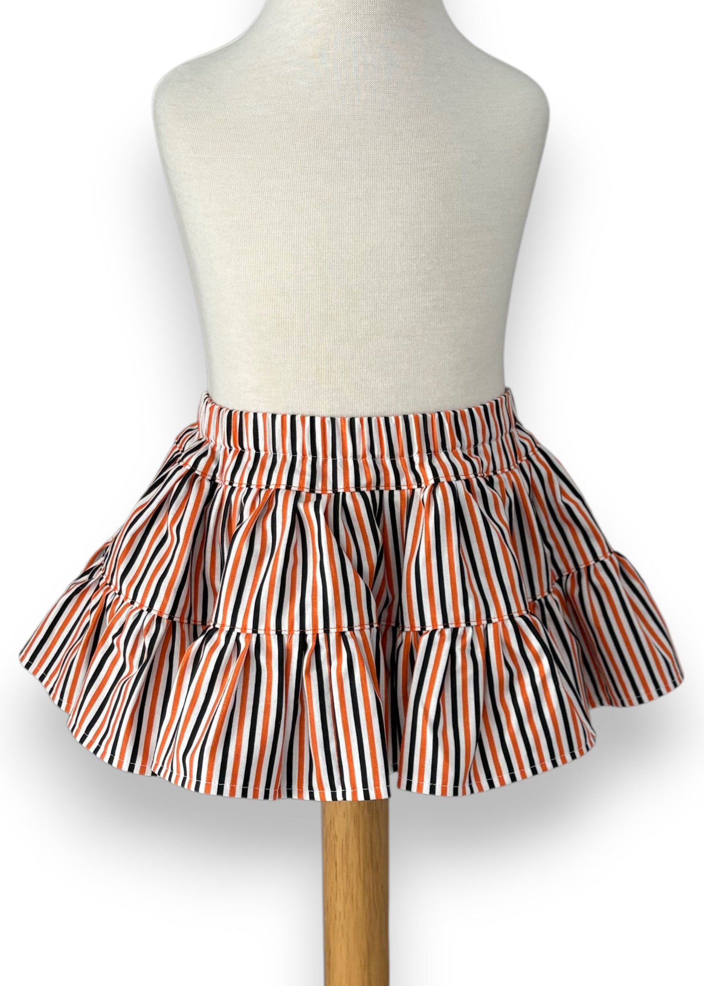🎃 Spooky Season Striped Twirl Skirt