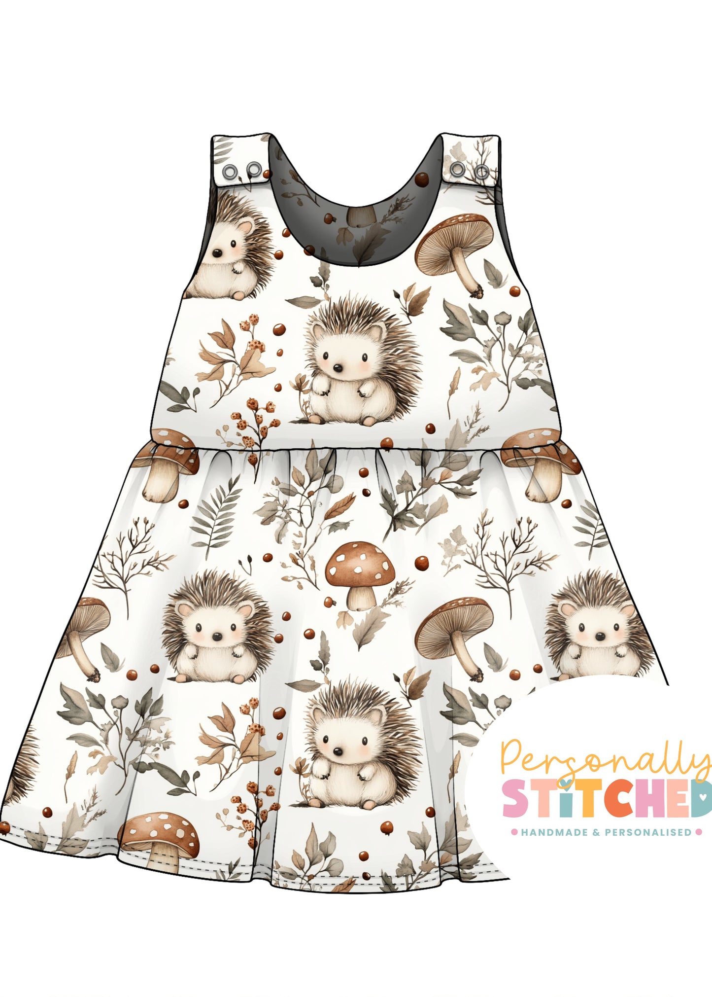 Exclusive Hedgehog Print French Terry Blossom Dress