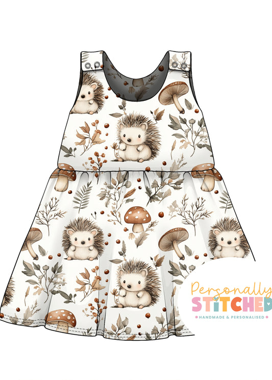 Exclusive Hedgehog Print French Terry Blossom Dress