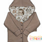 Exclusive Hedgehog Print & Waffle Knit Hooded Cardigan