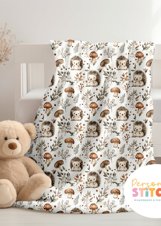 Exclusive Hedgehog Print Handmade Baby Blanket