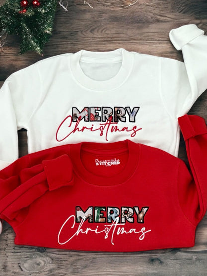 Winter Treasures | Merry Christmas Appliqué Sweatshirt | READY TO POST