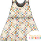 Muted Check Bunny Print French Terry Blossom Dress