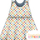 Muted Check Print French Terry Blossom Dress