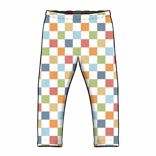 Colorful checkered pants on a white background